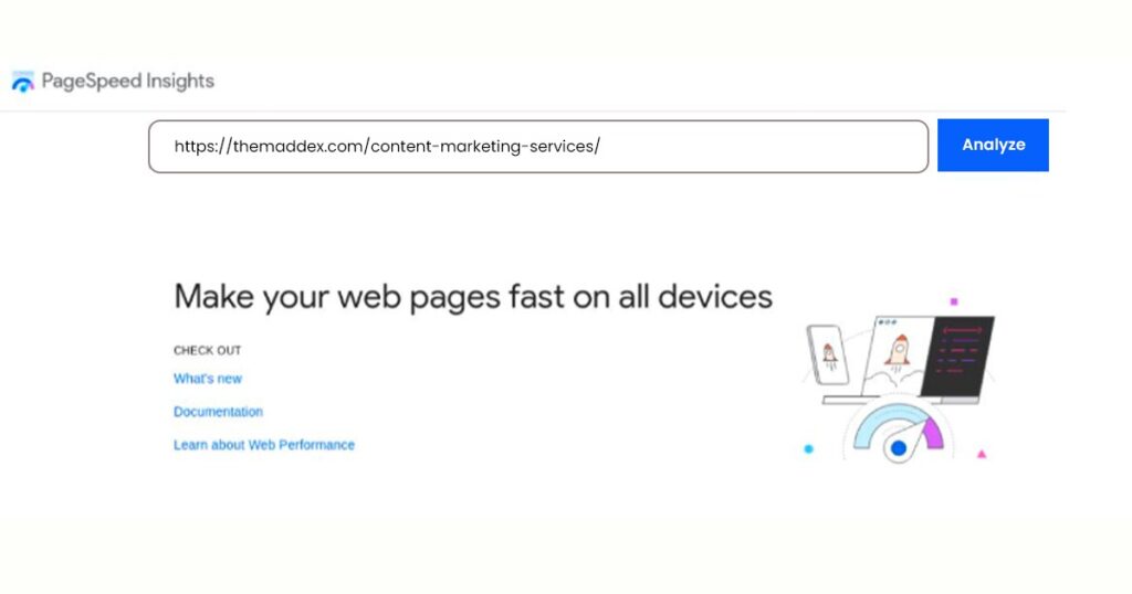 Image promoting website speed optimization for all devices, emphasizing the importance of fast page load times.