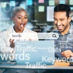 Infographic on using keyword research and long tail keywords to enhance website visibility and SEO performance