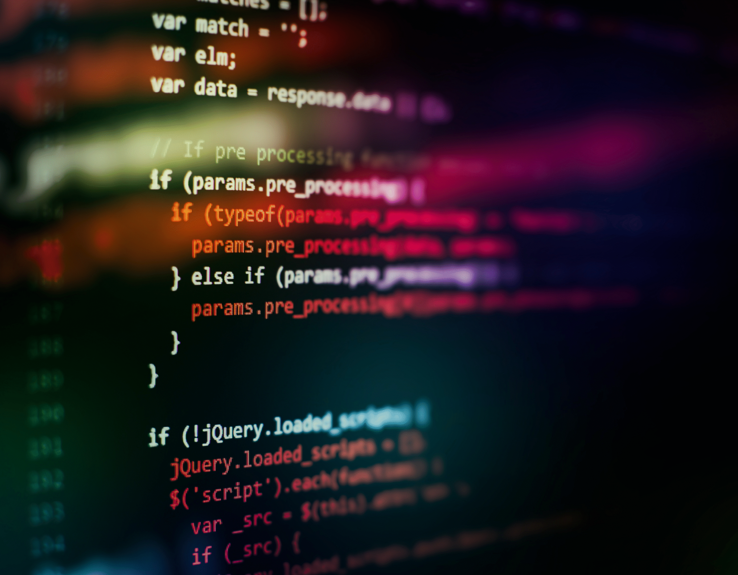 A computer screen displaying lines of code in a programming language, showcasing a coding environment.