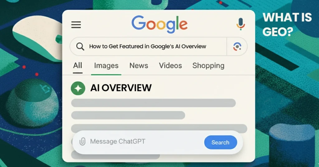 Google AI Overview showing generative search content visibility
