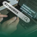 Keyword research and SEO ranking analysis on laptop