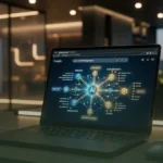 A screenshot of a dark-mode content management interface showing the blog topic 'strategies for optimizing content for google ai overview.