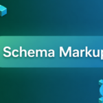 Schema markup banner with SEO icons